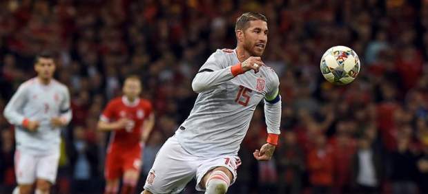 Sergio Ramos, con la camiseta de España.